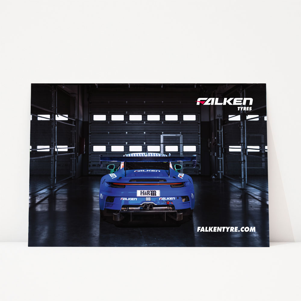 FALKEN Leinwand Motiv Porsche Heckansicht Garage